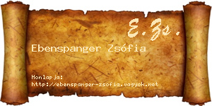 Ebenspanger Zsófia névjegykártya